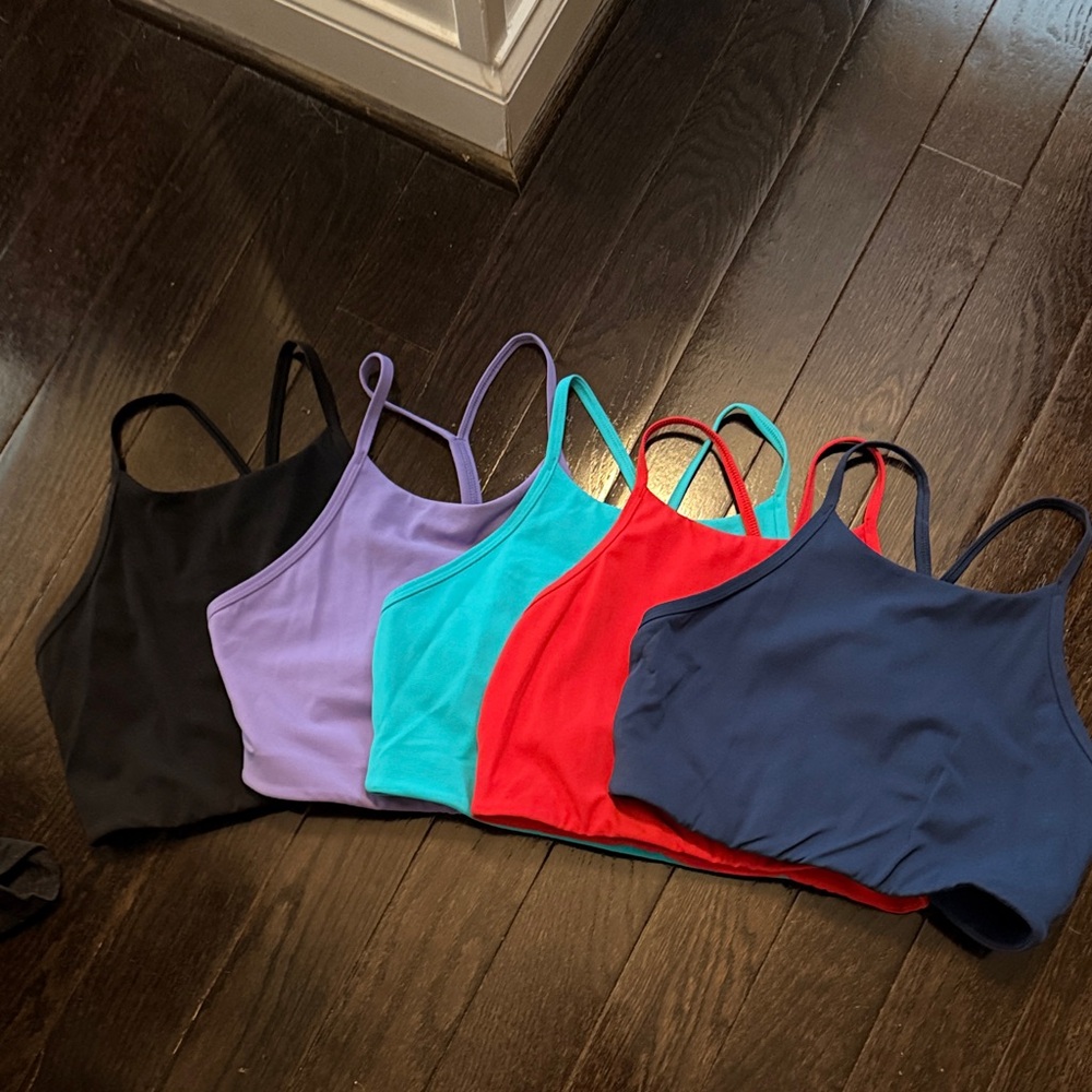CRZ YOGA Sports Bras in Black, Purple, Teal, Red, and Navy